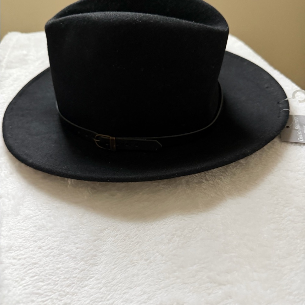 Classic Black Fedora Wool Hat Made In Italy - Picture 6 of 12